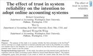 ترجمه مقاله تاثیر اعتماد به اعتبار سیستم بر تمایلات کاربران در استفاده از سیستم های حسابداری آنلاین